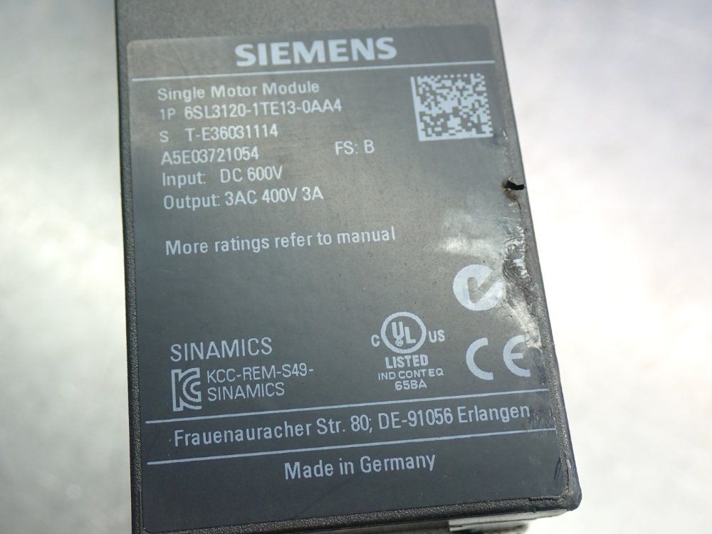 Siemens Sinamics S120 Single Motor Module