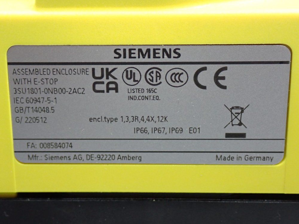 Siemens Emergency Push Button Enclosure