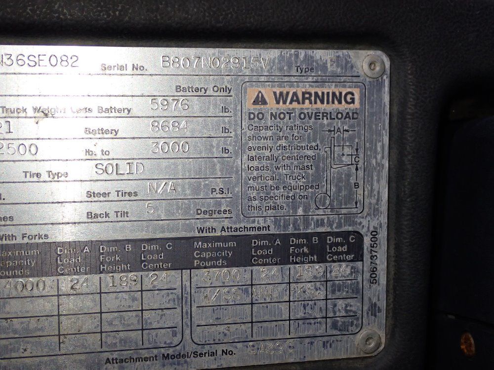 Yale 4000 Lbs Erp040tfn36se082 Electric Forklift - Erp040tfn36se082