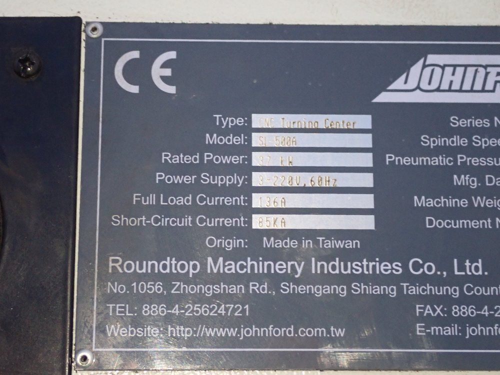 Johnford 2012 Johnford Sl500a Cnc Lathe
