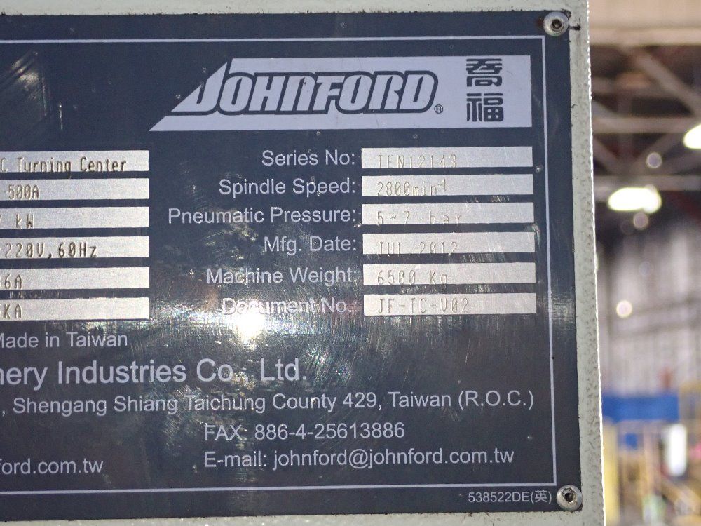 Johnford 2012 Johnford Sl500a Cnc Lathe