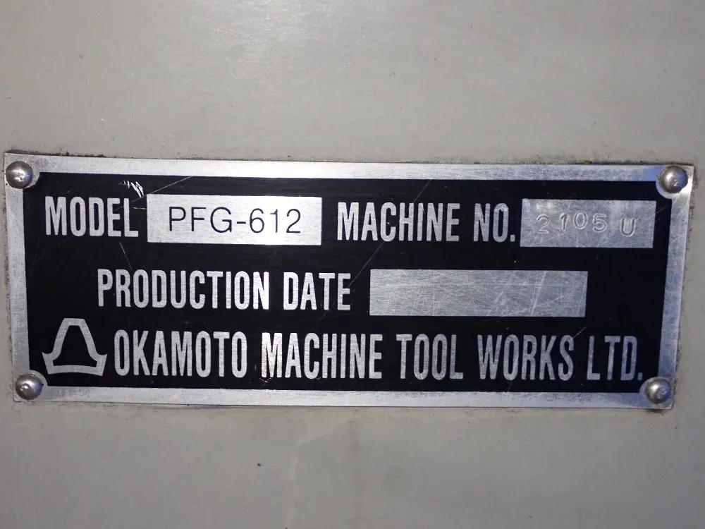 Okamoto Machine Tool Okamoto Machine Tool Pfg612 Surface Grinder