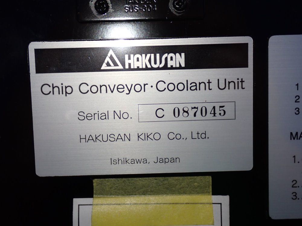 Hakusan Hakusan Incline Chip Conveyor