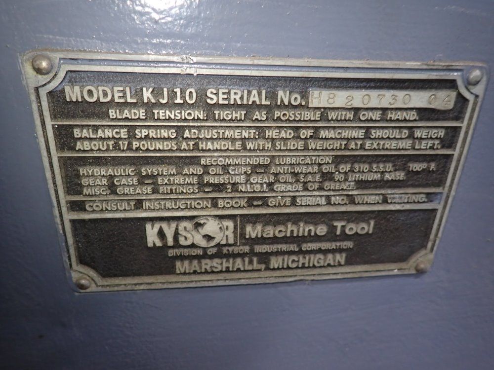 Kysor Johnson Horizontal Bandsaw