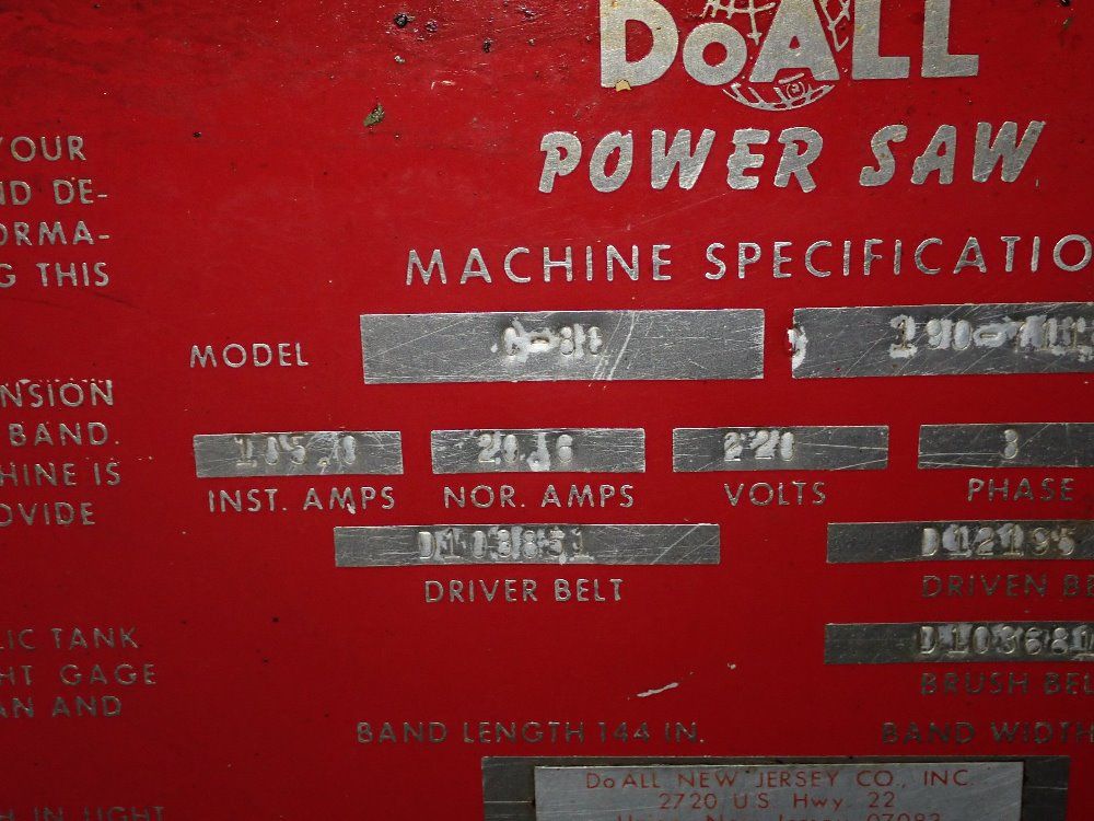 Doall Doall C80 Horizontal Band Saw
