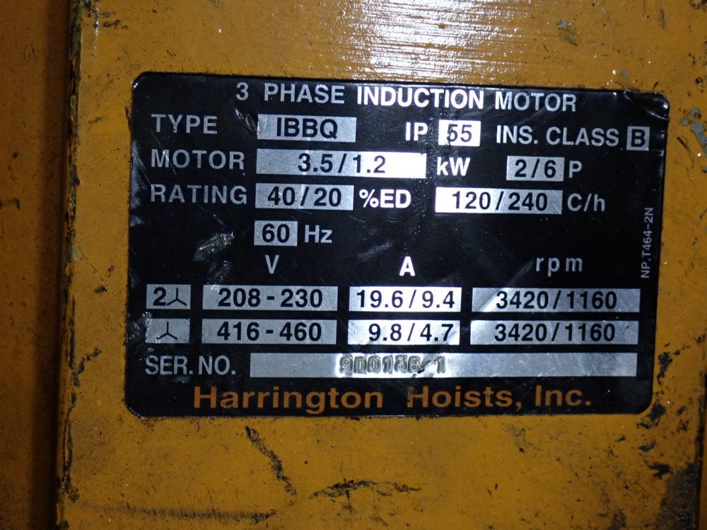 Harrington Harrington 3 Ton Electric Hoist