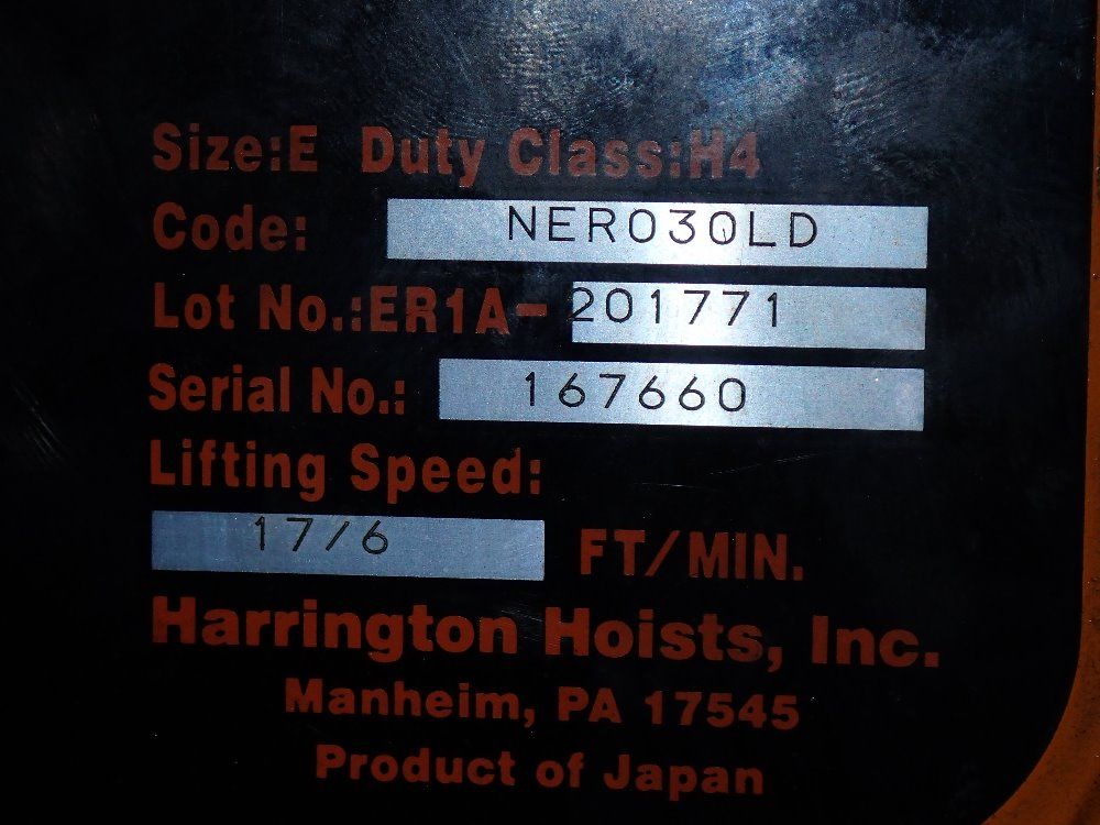 Harrington Harrington 3 Ton Electric Hoist