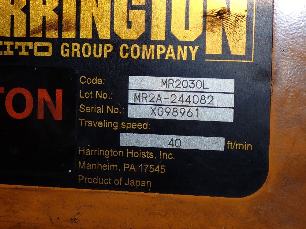 Harrington Harrington 3 Ton Electric Hoist