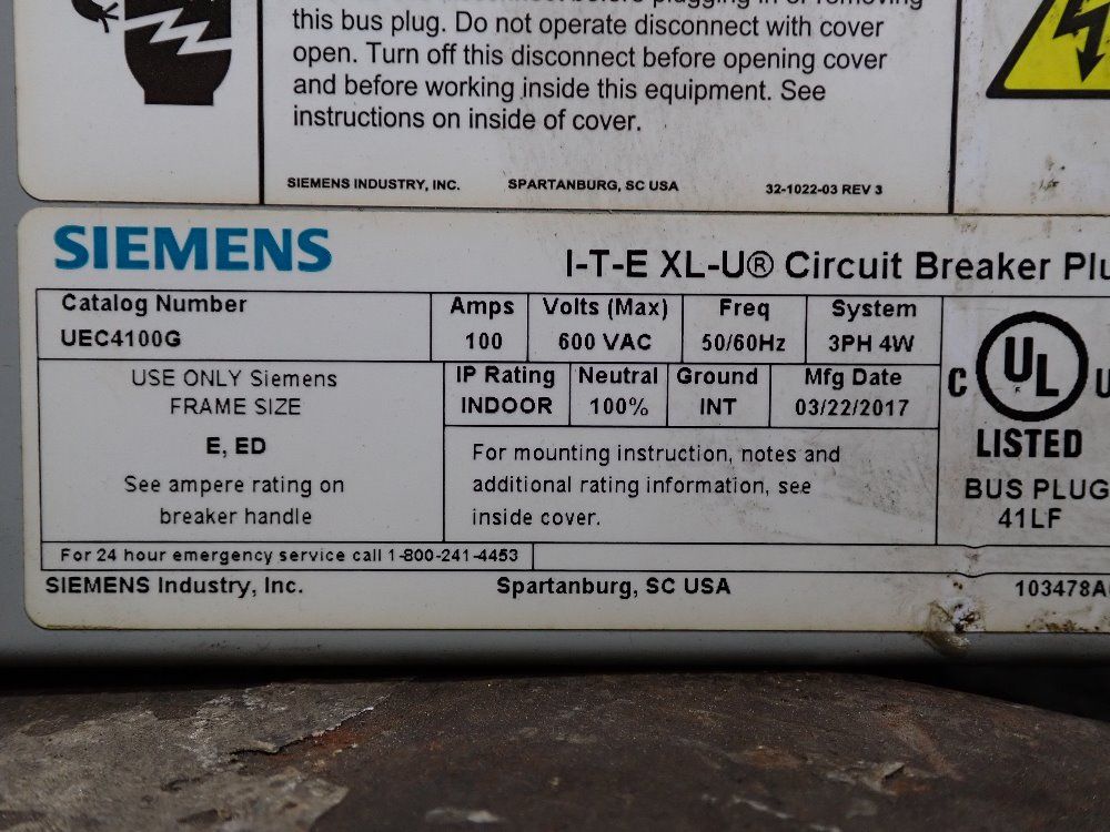 Siemens Circuit Breaker Bus Plug