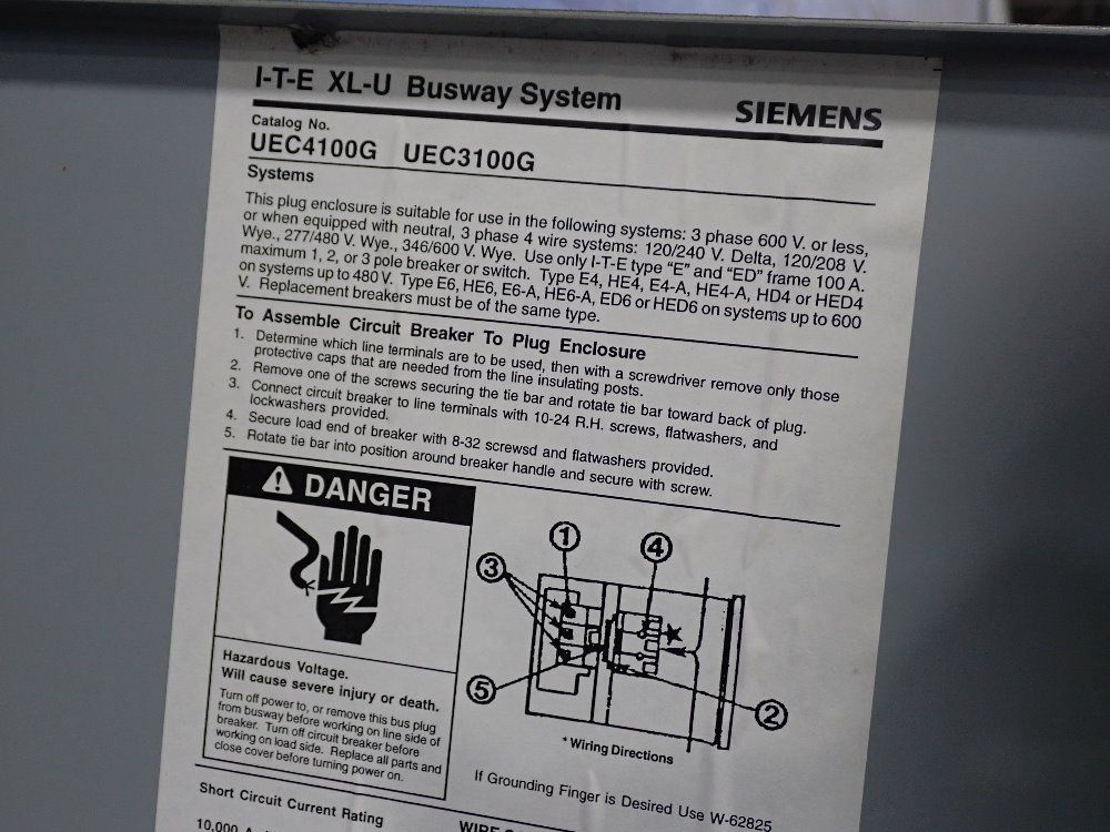 Siemens Circuit Breaker Bus Plug