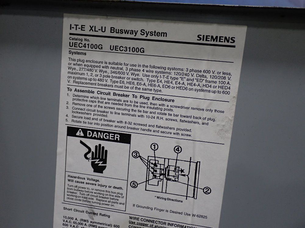 Siemens Circuit Breaker Bus Plug