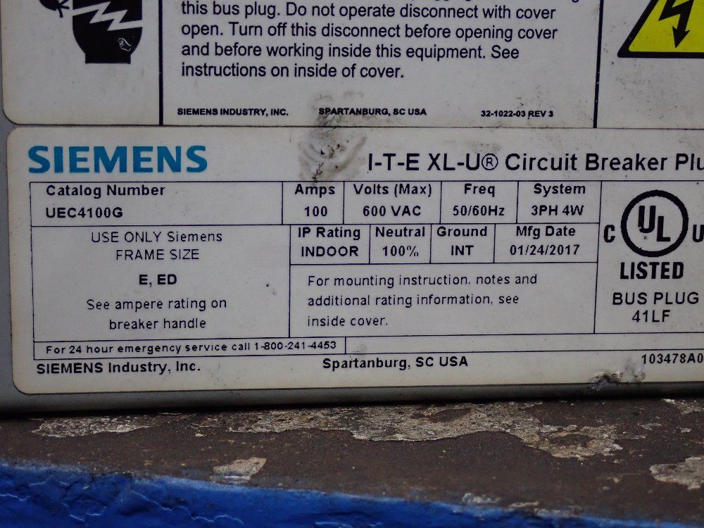 Siemens Circuit Breaker Bus Plug