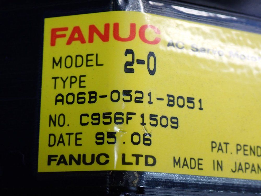 Fanuc 2000rpm Ac Servo Motor - A06b-0521-b051