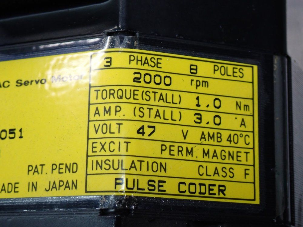Fanuc 2000rpm Ac Servo Motor - A06b-0521-b051