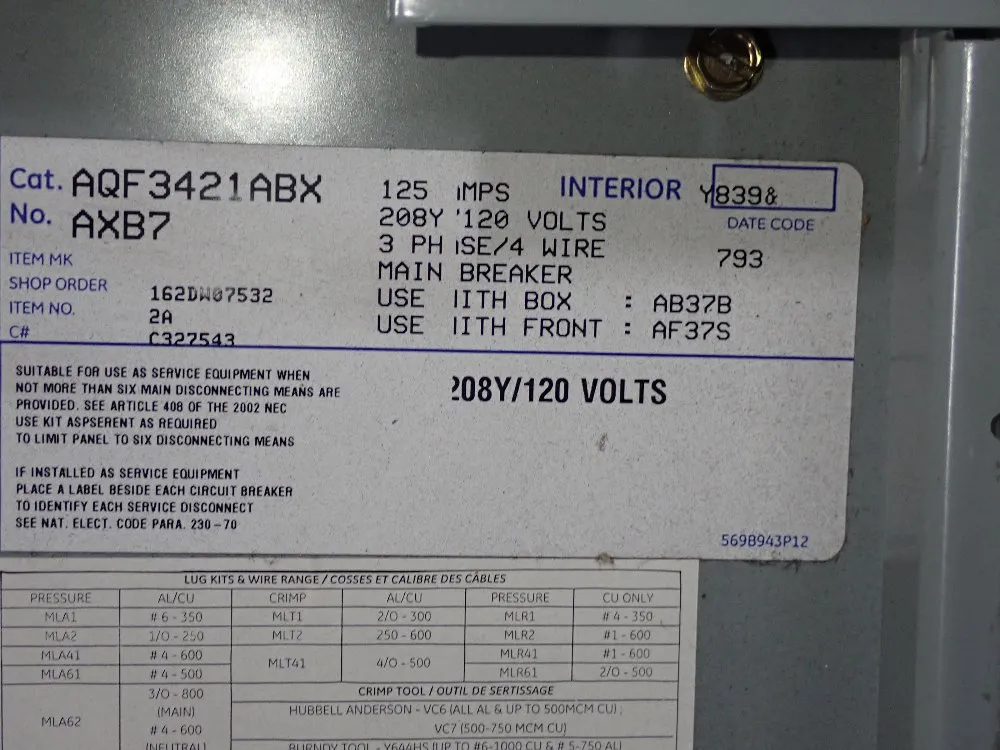 General Electric Panelboard 