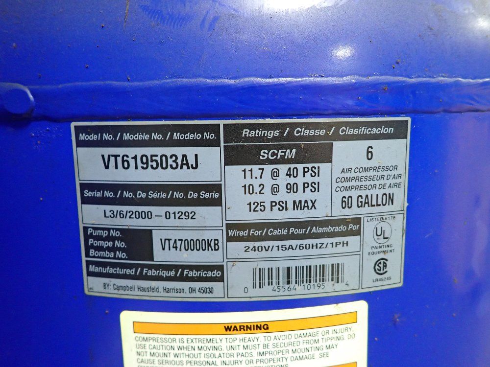 Campbell Hausfeld Campbell Hausfeld Vt619503aj Air Compressor