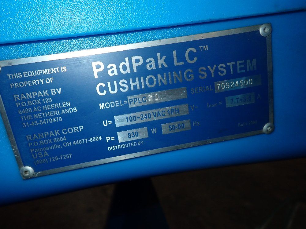 Padpak Lc 2008 Padpak Pplc21 Cushioning System