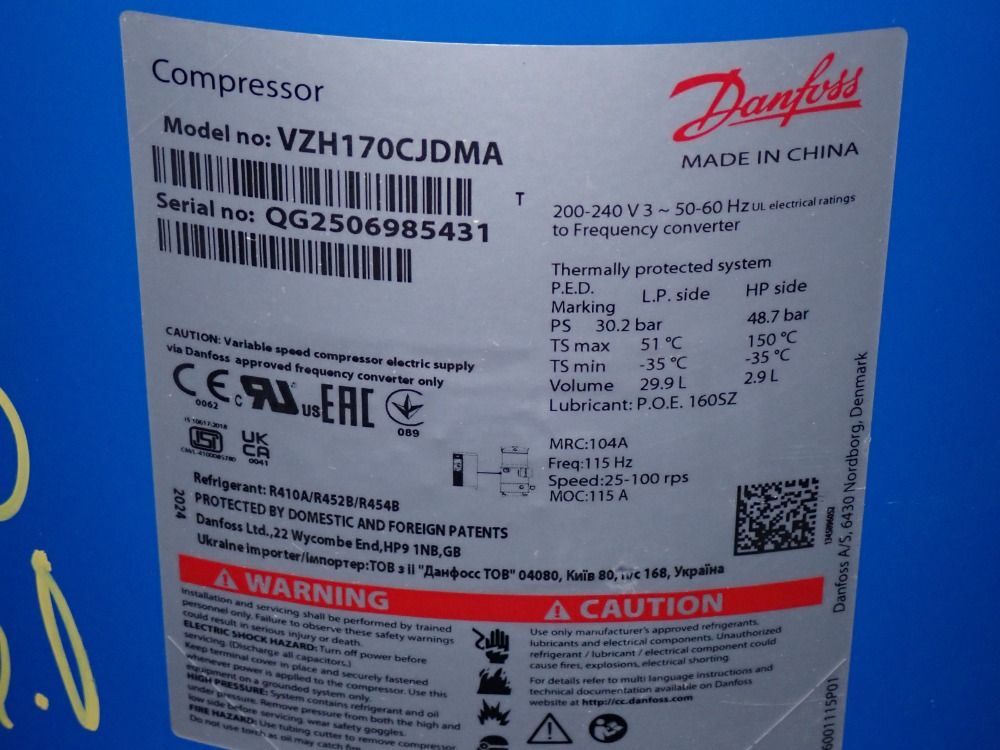 Danfoss Danfoss Vzh170cjdma Compressor