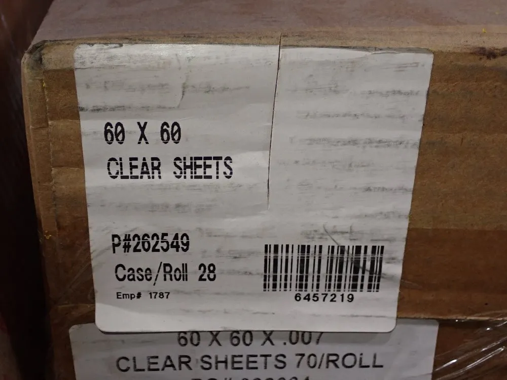 60" X 60" Clear Sheet Rolls