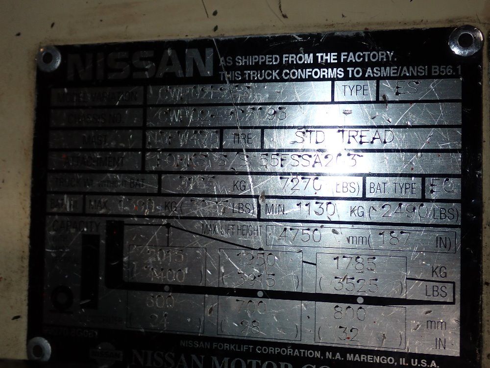 Nissan Nissan Cwp02l25s Electric Forklift