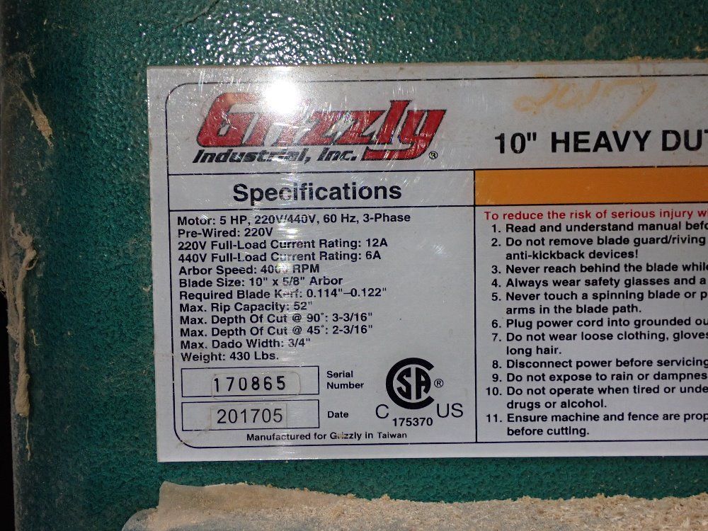 Grizzly Table Saw