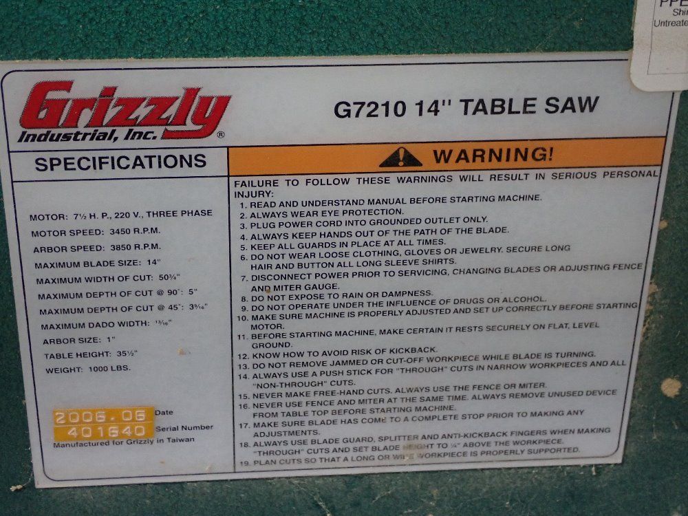 Grizzly Table Saw
