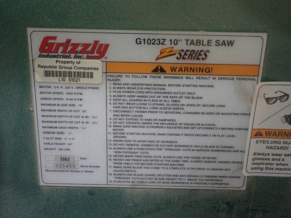 Grizzly Table Saw