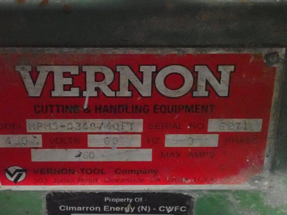 Vernon Vernon Mpm5034840ft Pipe Profiling Machine