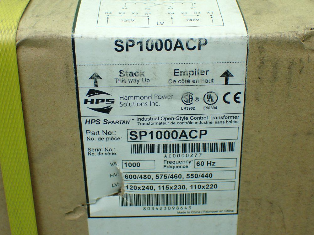 Hps Industrial Open-style Control Transformer. - Sp1000acp