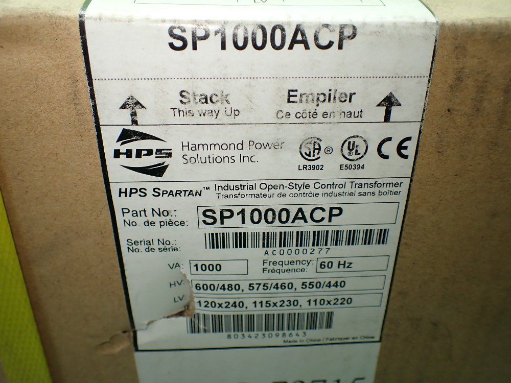 Hps Industrial Open-style Control Transformer. - Sp1000acp