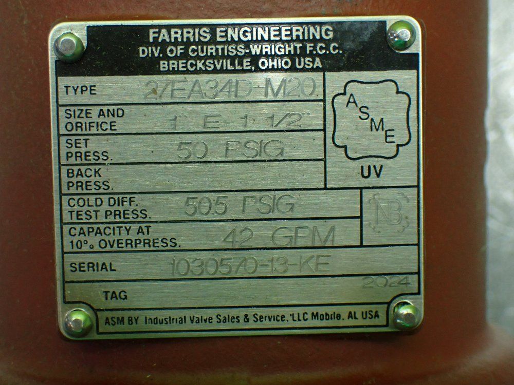 Farris Engineering Pressure Relief Valve