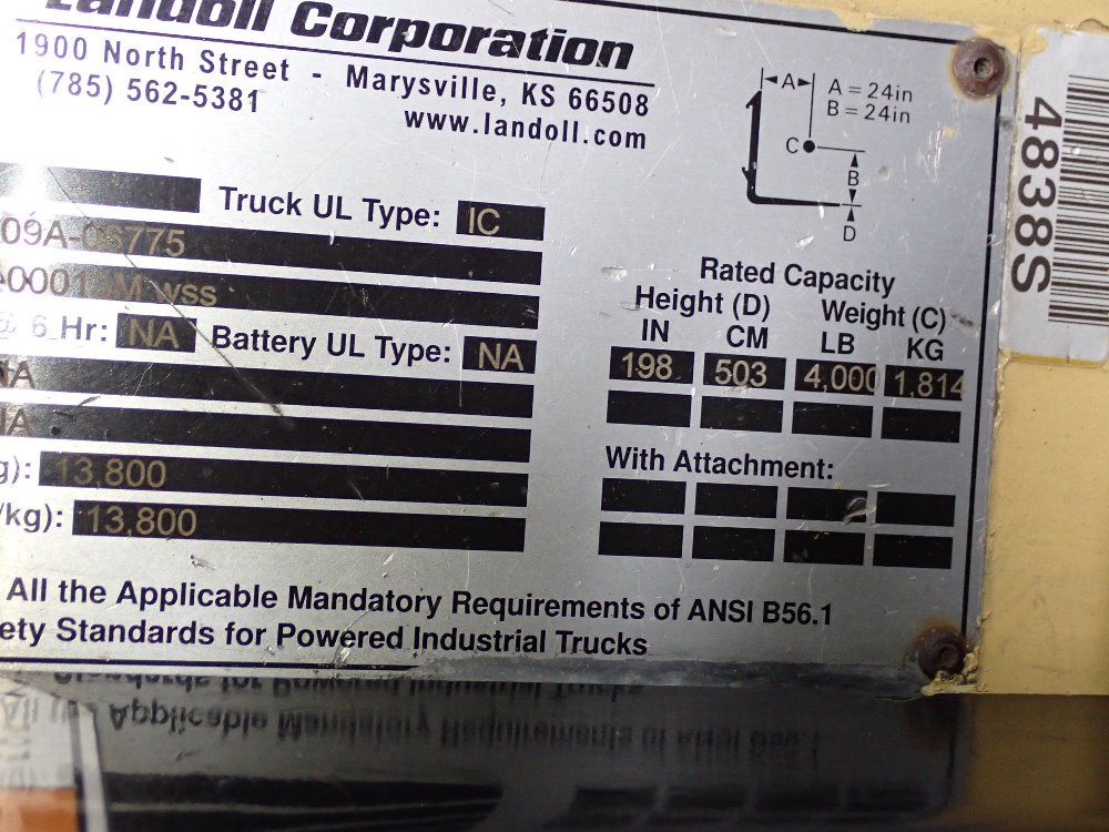 Landoll Corporation Landall Corporation B40481c180d Propane Forklift