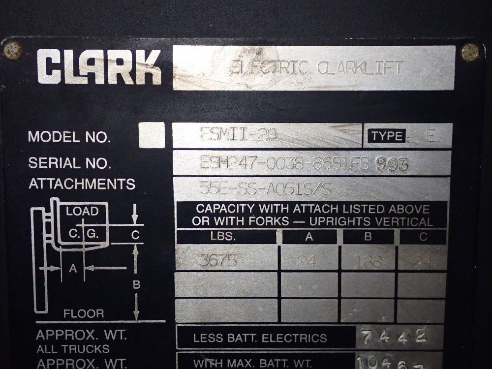 Clark 3675 Lbs Esmii-20 Electric Forklift - Esmii-20