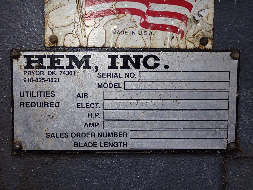 Hem Inc Hem Inc Dc20hac Horizontal Band Saw