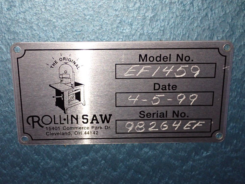 Roll In Saw 1999 Roll In Saw Ef1459 Vertical Band Saw