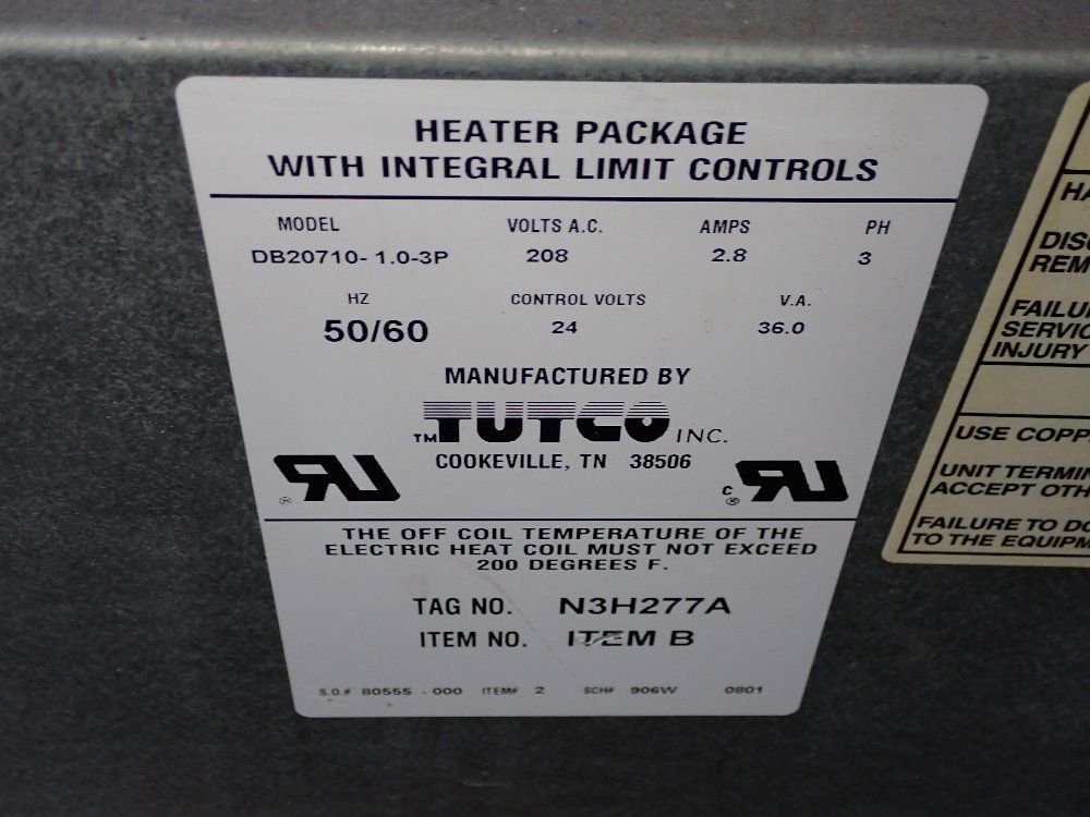 Tutco Heater - Db20710-1.0-3p