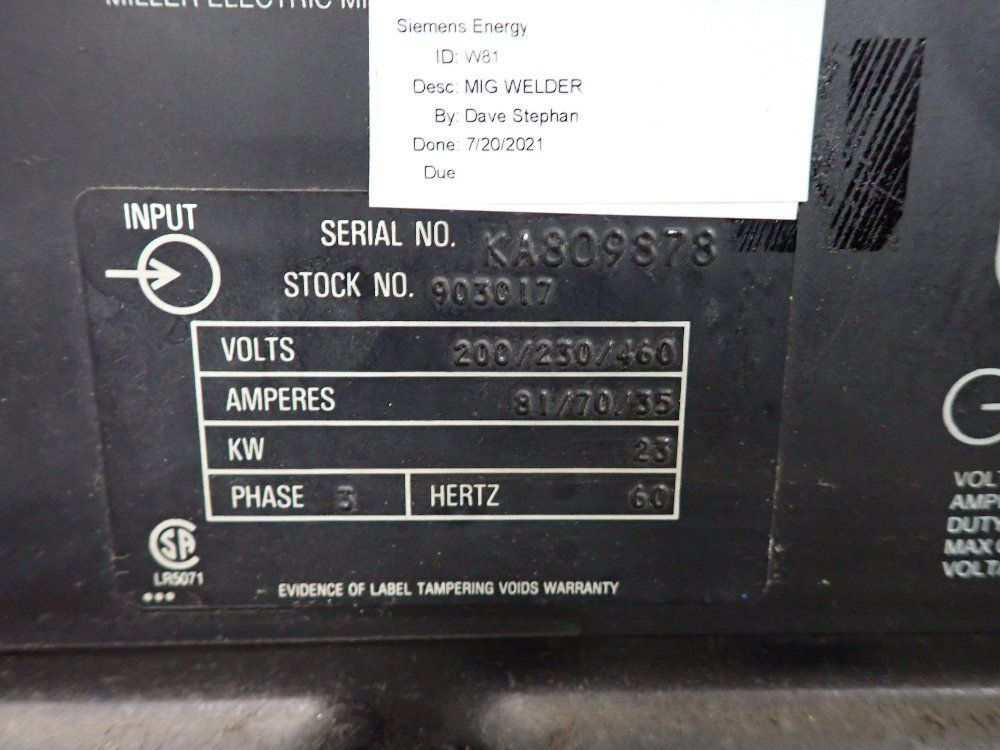 Miller 38v/480a Welder - Deltaweld 451