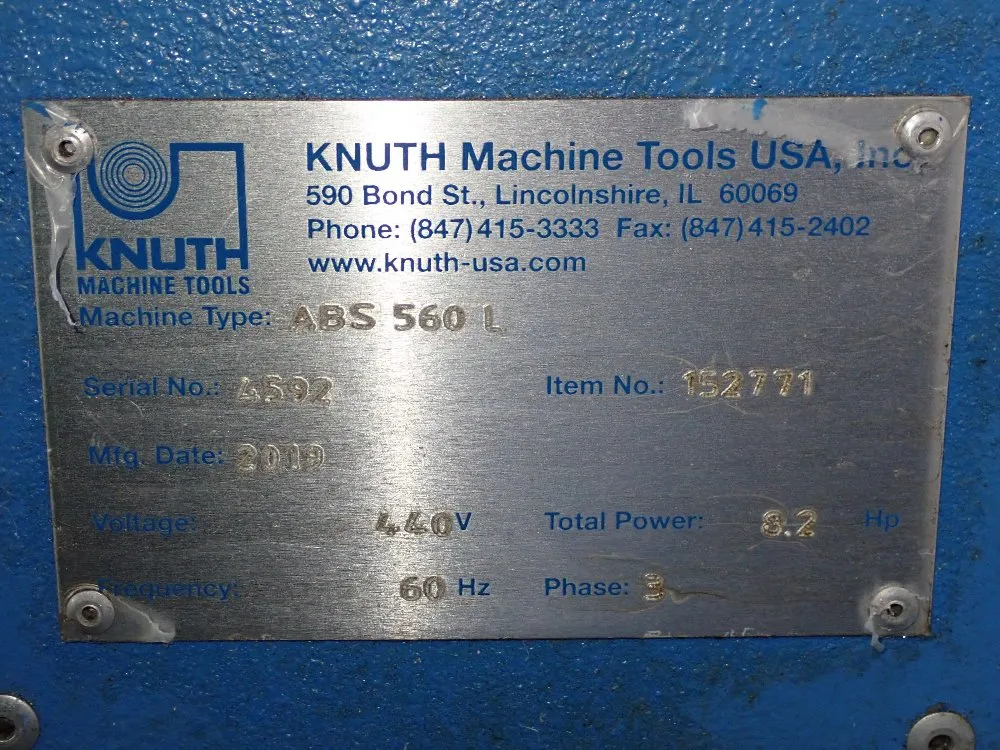 Knuth 2019 Knuth Abs 560l Horizontal Band Saw