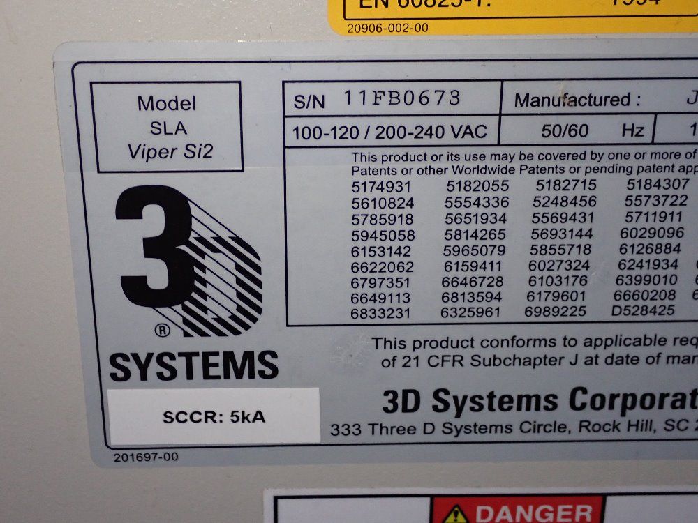 3d System Corporation 2011 3d System Corporation Sla Viper Si2 3d Printer