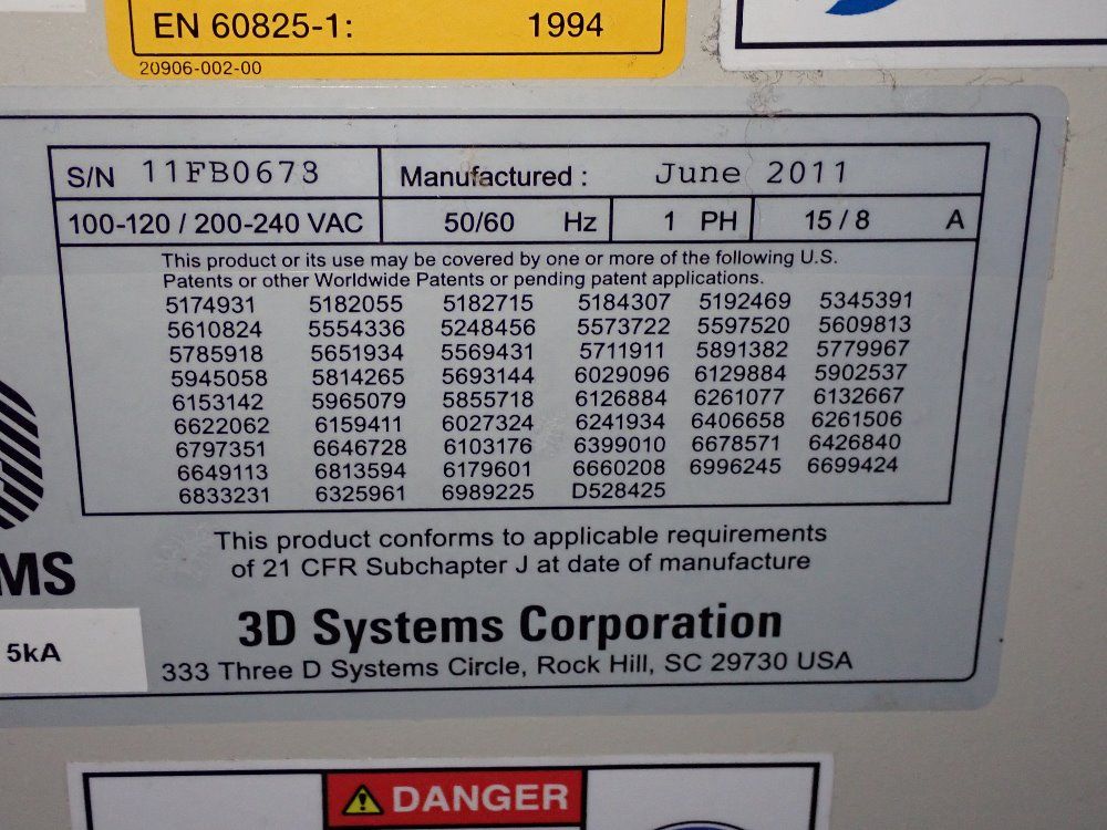 3d System Corporation 2011 3d System Corporation Sla Viper Si2 3d Printer