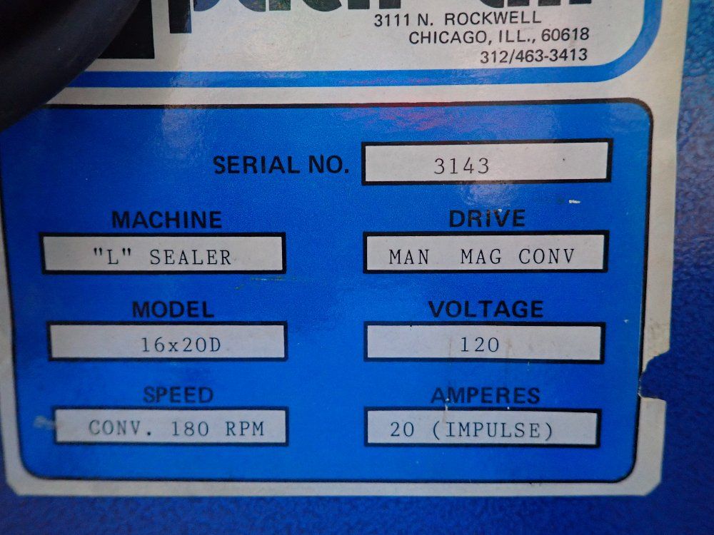 Pack-all 16"x20" L Bar Sealer - 16x20d