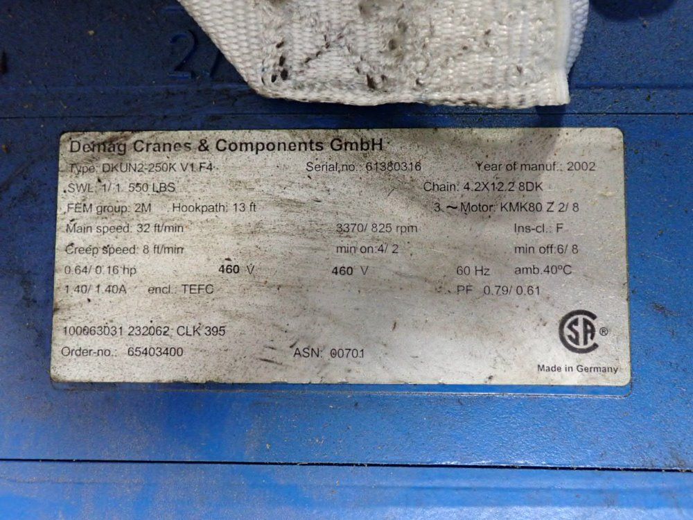 Demag Electric Hoist