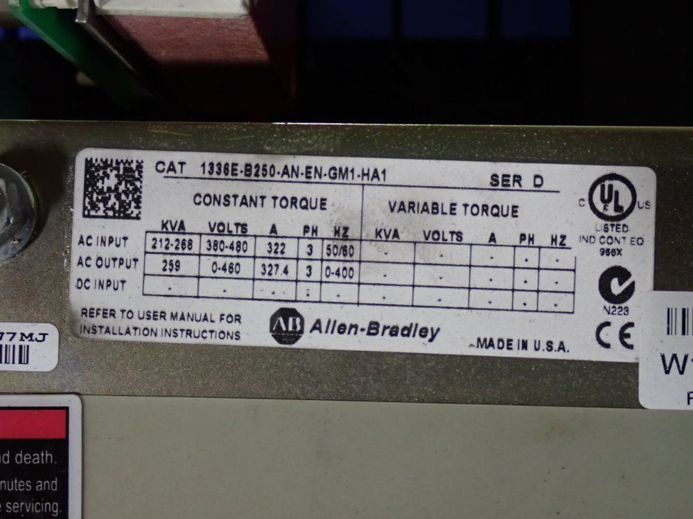 Allen Bradley Allen Bradley 1336eb250anengm1ha1 Ac Drive