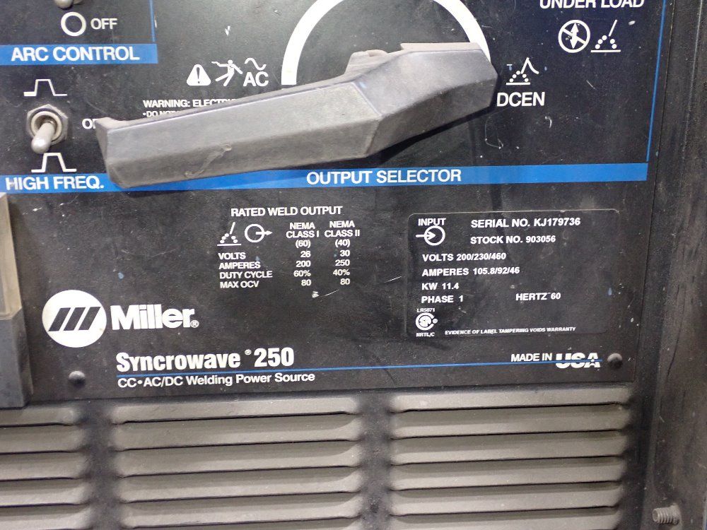 Miller 250 Amp Welder - Syncrowave 250
