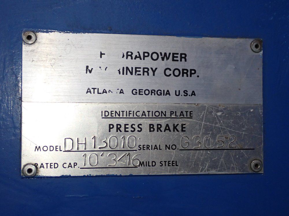 Hydrapower 1994 Hydrapower Dh13010 Press Brake