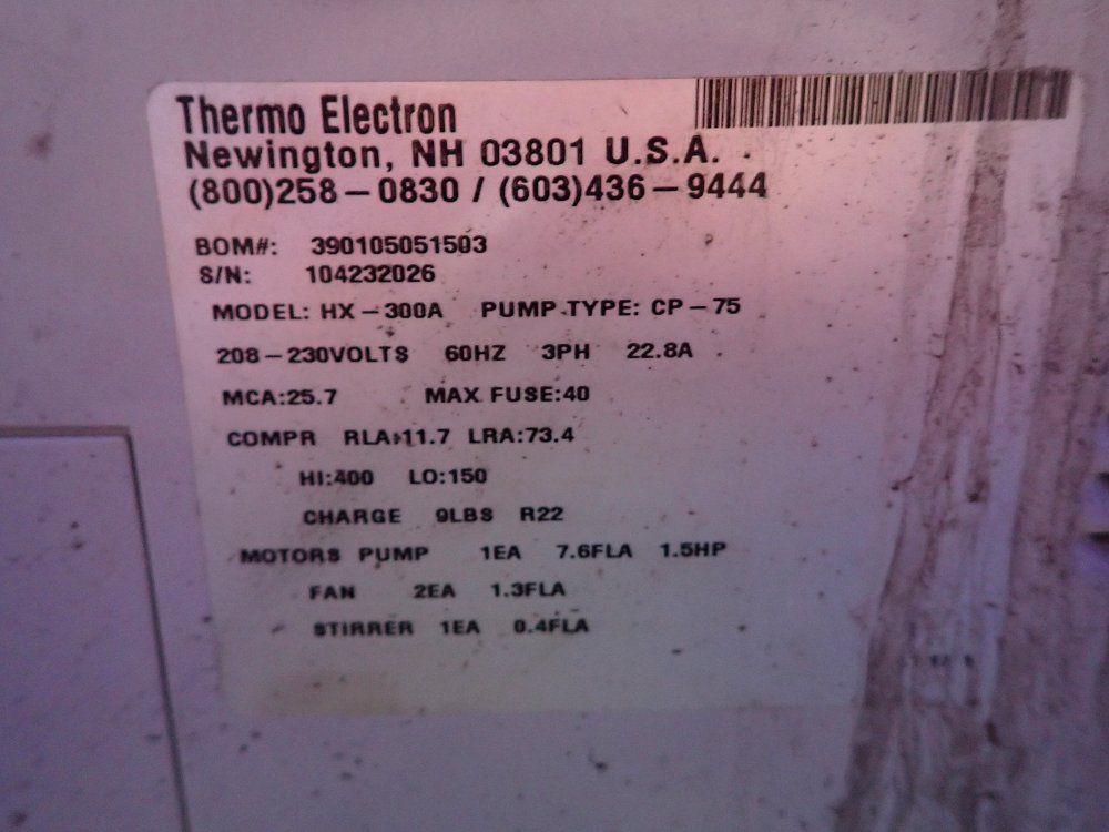 Thermo Electron 1.5 Hp Chiller - Hx-300a