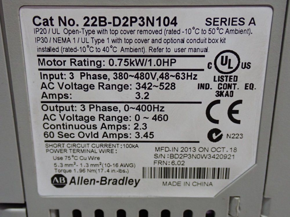 Allen Bradley Powerflex 40 Seriesa Ac Drive
