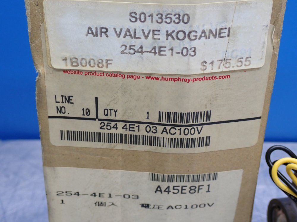 Koganei Pneumatic Air Valve Module - 254-4e1-03
