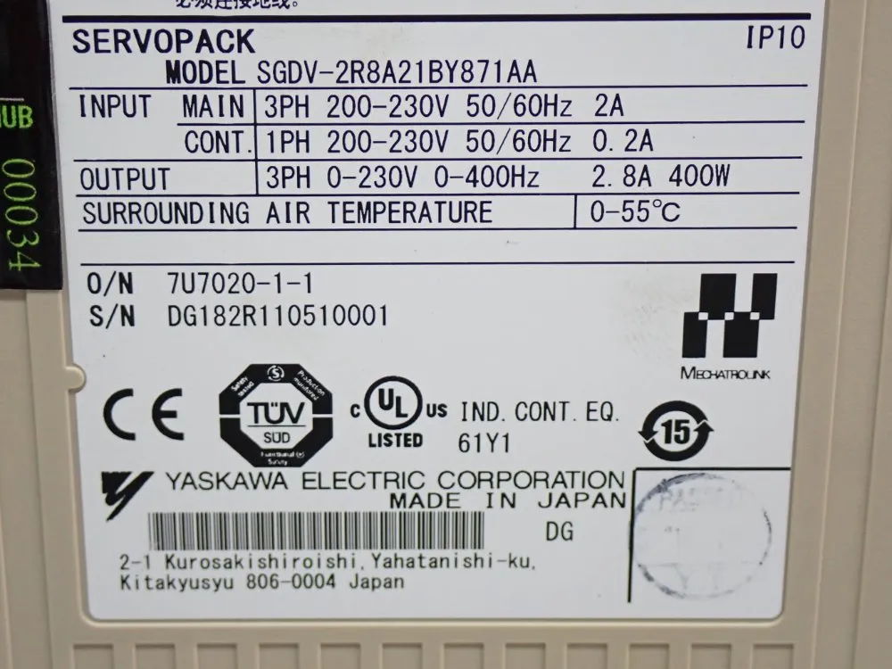 Yaskawa Servo Drive - Sgdv-2r8a21by871aa