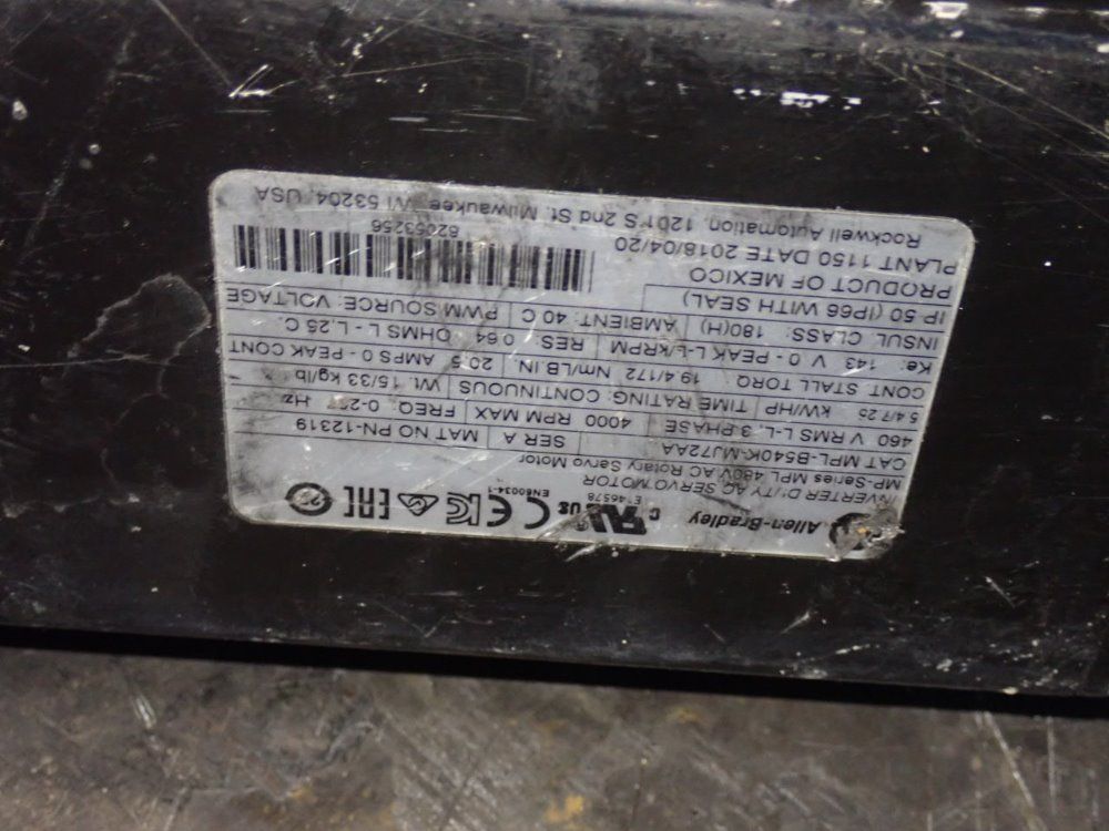 Allen Bradley 5.4 Kw Servo Motor - Mpl-b540k-mj72aa